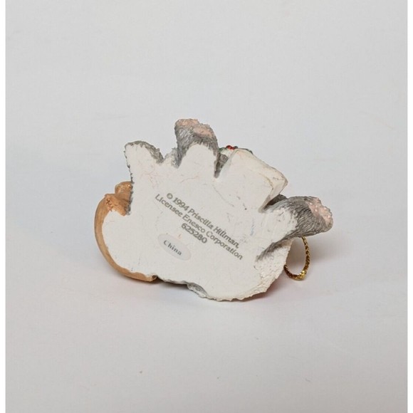 Vintage Calico Kittens Christmas Ornament 1994 Cat Knitting Priscilla Hillman - Picture 6 of 6